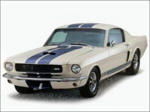 shelby gt 350 con strisce Le Mans blu