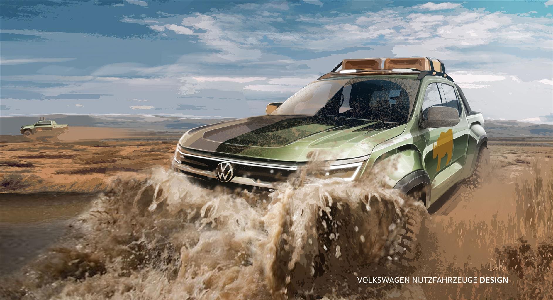 Teaser nuovo Volkswagen Amarok frontale