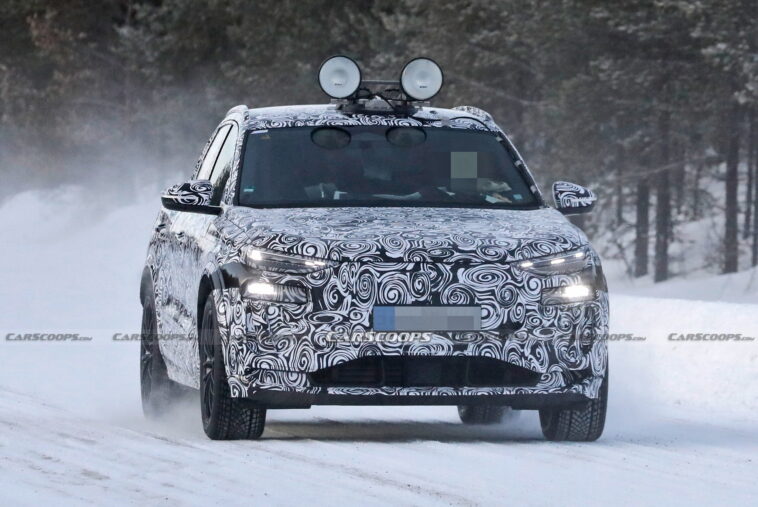Audi Q6 e-tron foto spia sulla neve