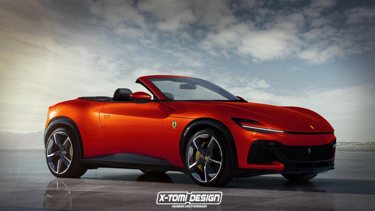 Ferrari Purosangue cabrio 2 porte render