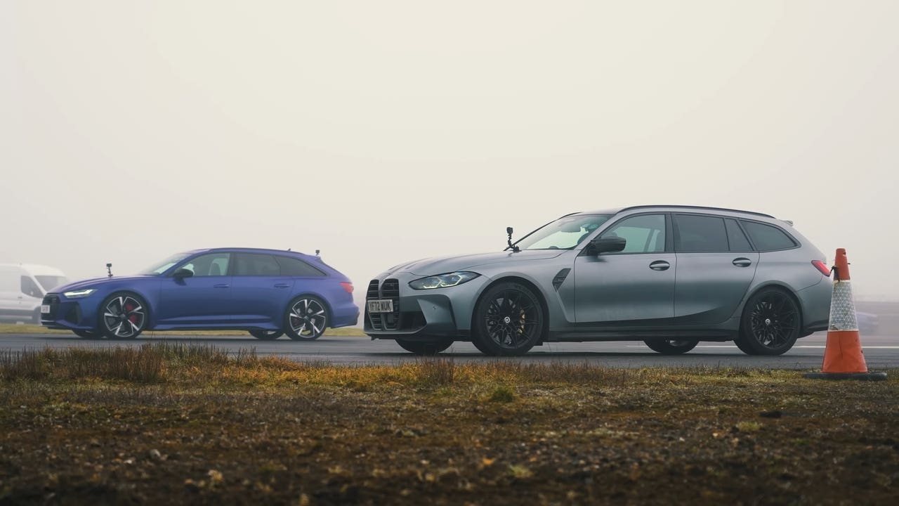 BMW M3 Touring vs Audi RS 6 Avant drag race