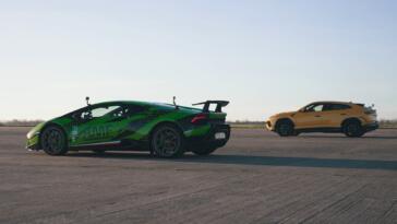 Lamborghini Huracan Performante vs Urus Performante drag race