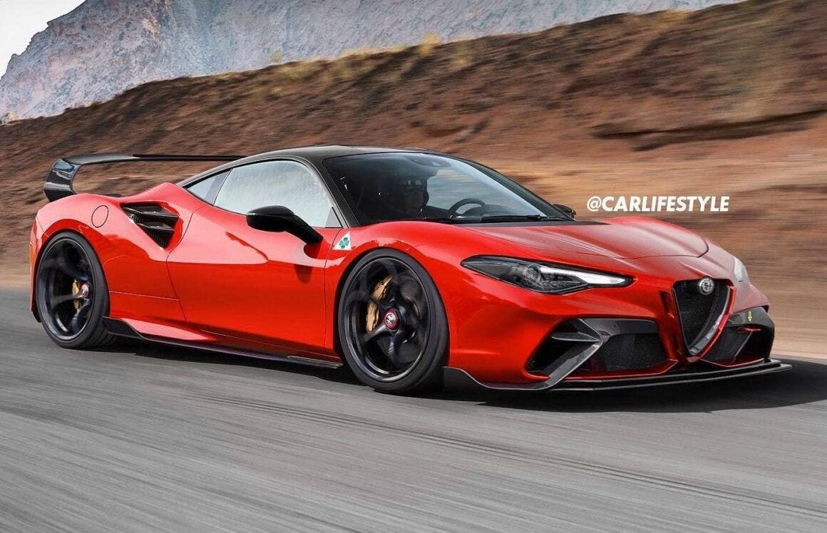 Alfa Romeo supercar render