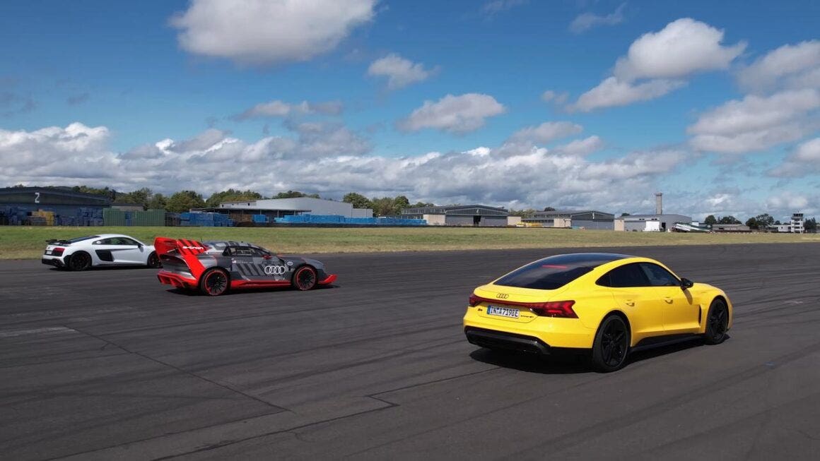 Audi S1 Hoonitron vs RS e-tron GT vs R8 GT