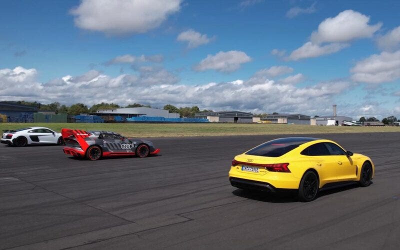 Audi S1 Hoonitron vs RS e-tron GT vs R8 GT