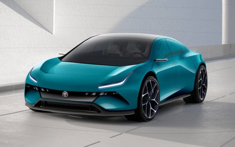 Jaguar GT elettrica 2025 render