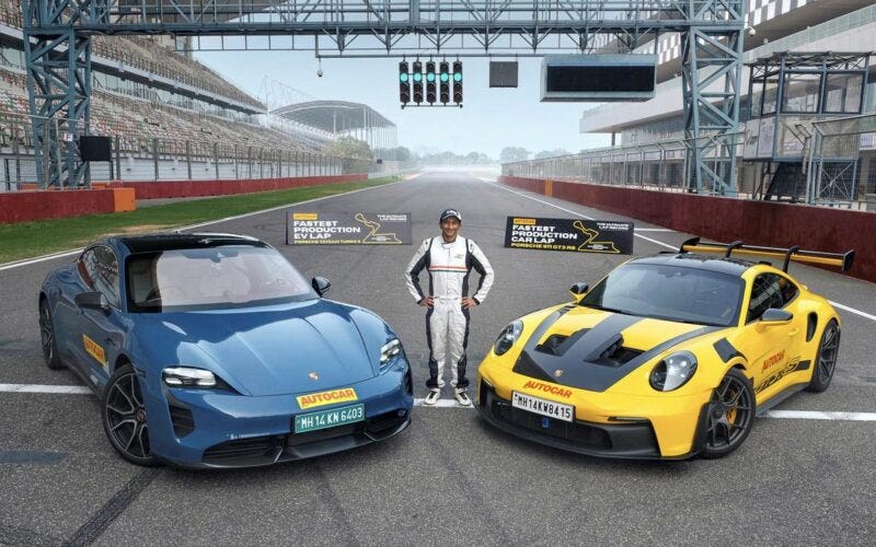 Porsche 911 GT3 RS e Taycan Turbo S record Buddh International Circuit