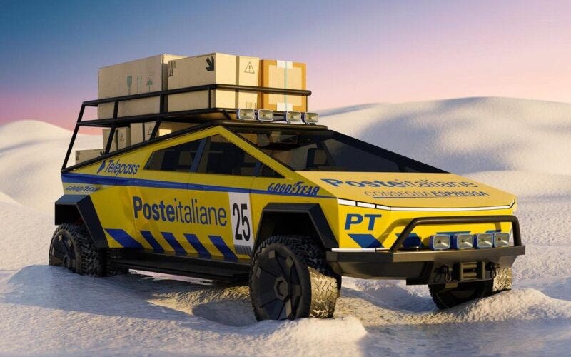 Tesla Cybertruck Garage Italia render