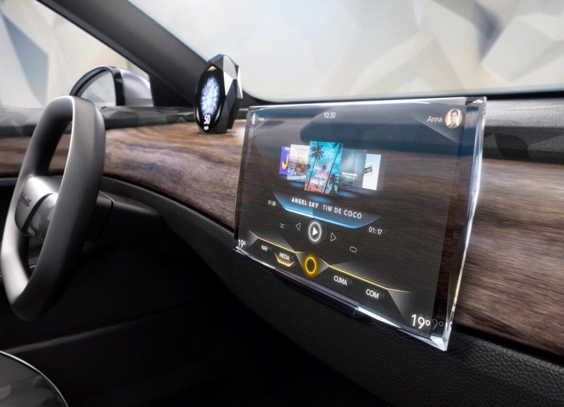 Continental display per auto incastonato in un cristallo Swarovski trasparente