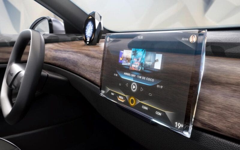 Continental display per auto incastonato in un cristallo Swarovski trasparente