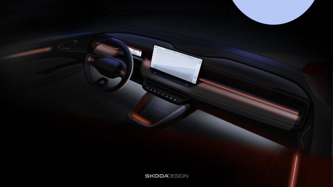 Skoda Elroq abitacolo teaser