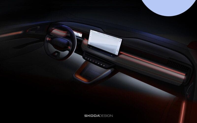 Skoda Elroq abitacolo teaser