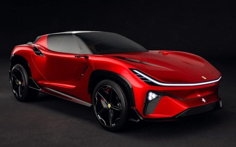 Ferrari elettrica render