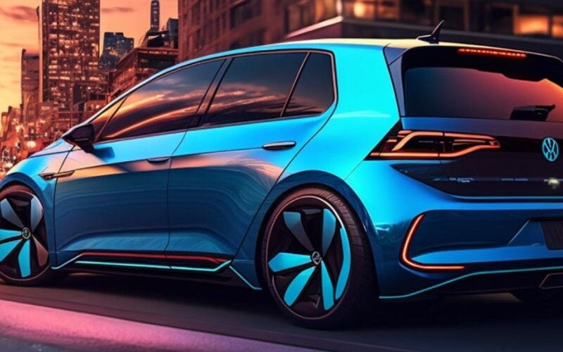 Volkswagen Golf elettrica render 2028