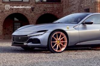 Ferrari Purosangue rendering sketch monkey