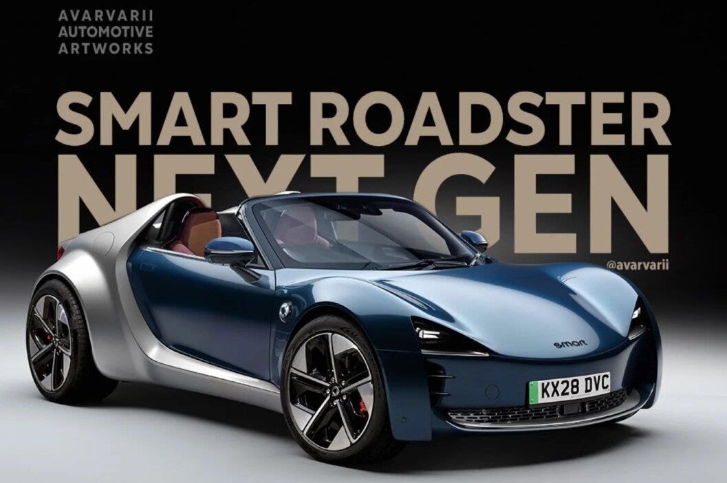 Smart Roadster avarvarii rendering
