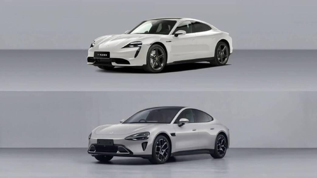 la Xiaomi SU7 e la Porsche Taycan