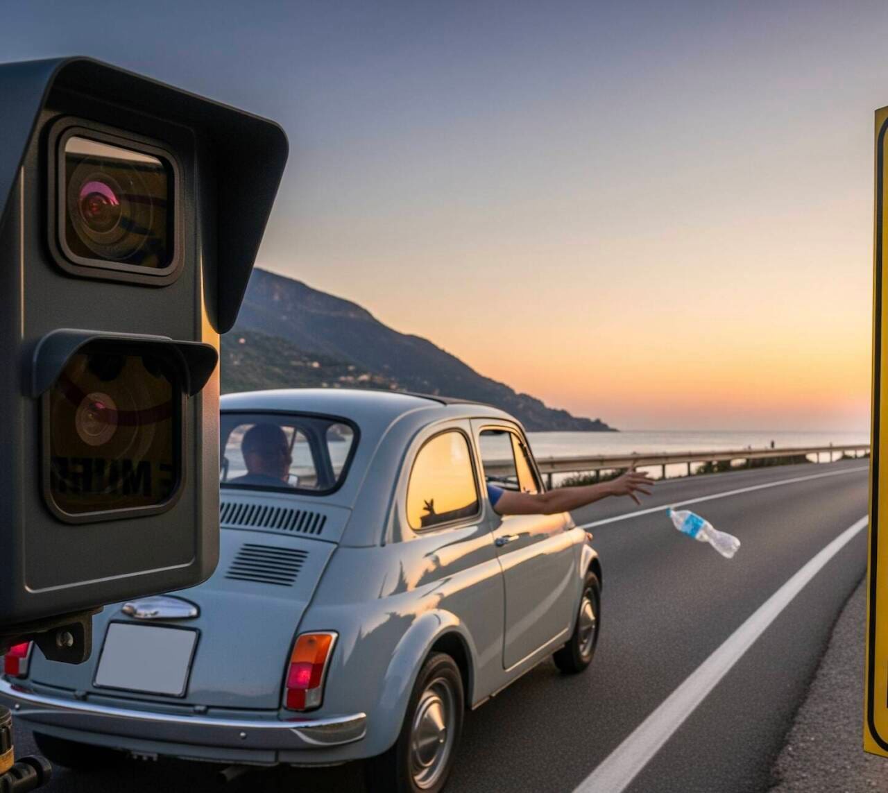 Super multe fino a 18 mila euro per chi getta rifiuti dall’auto