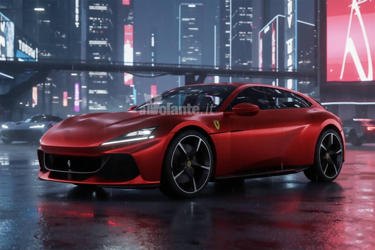 ferrari elettrica render
