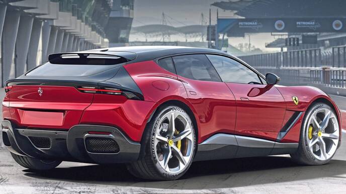 ferrari elettrica render