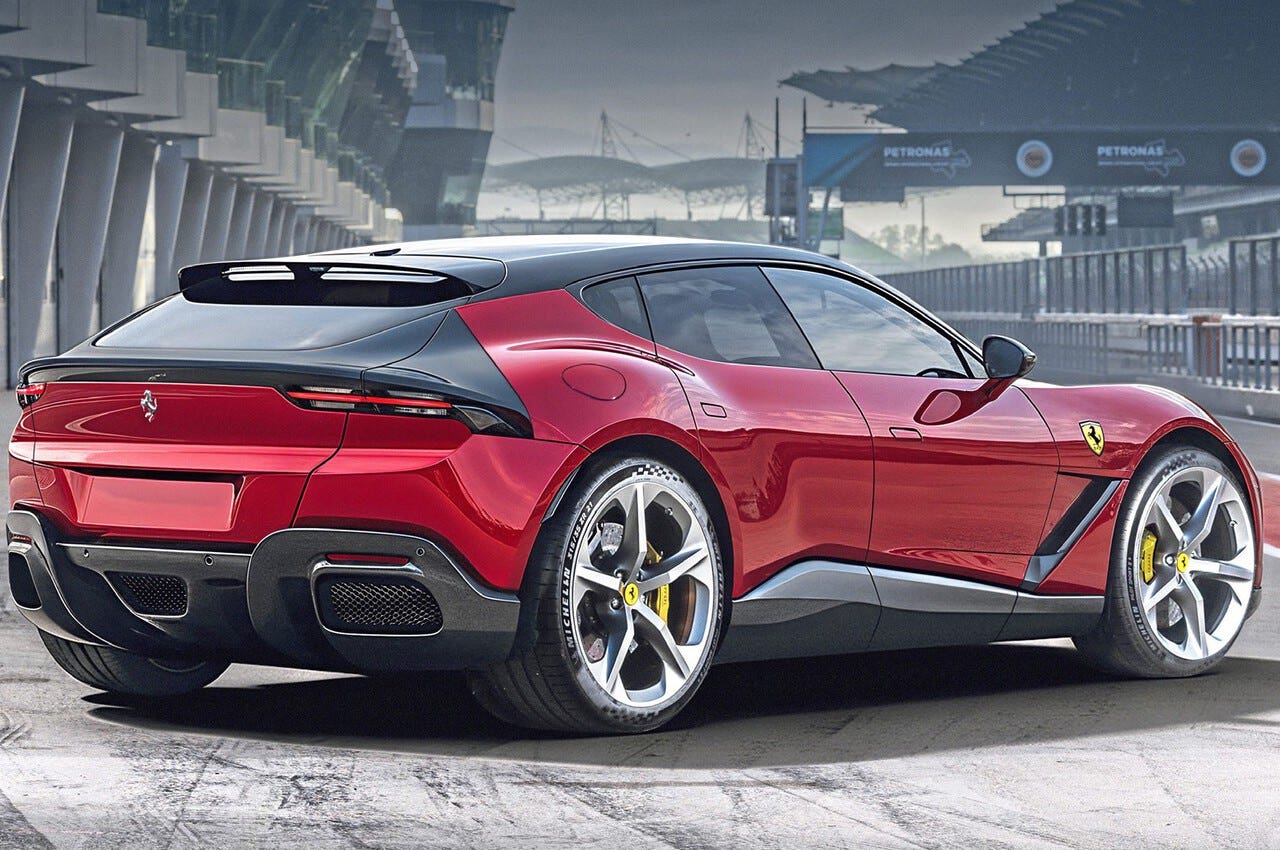 ferrari elettrica render