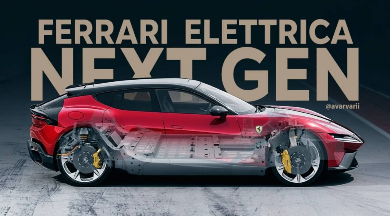 ferrari elettrica render
