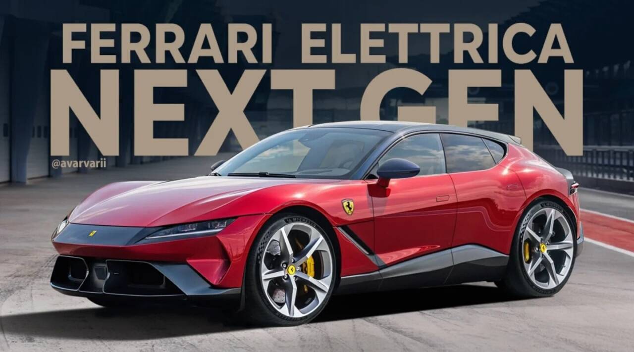 ferrari elettrica render