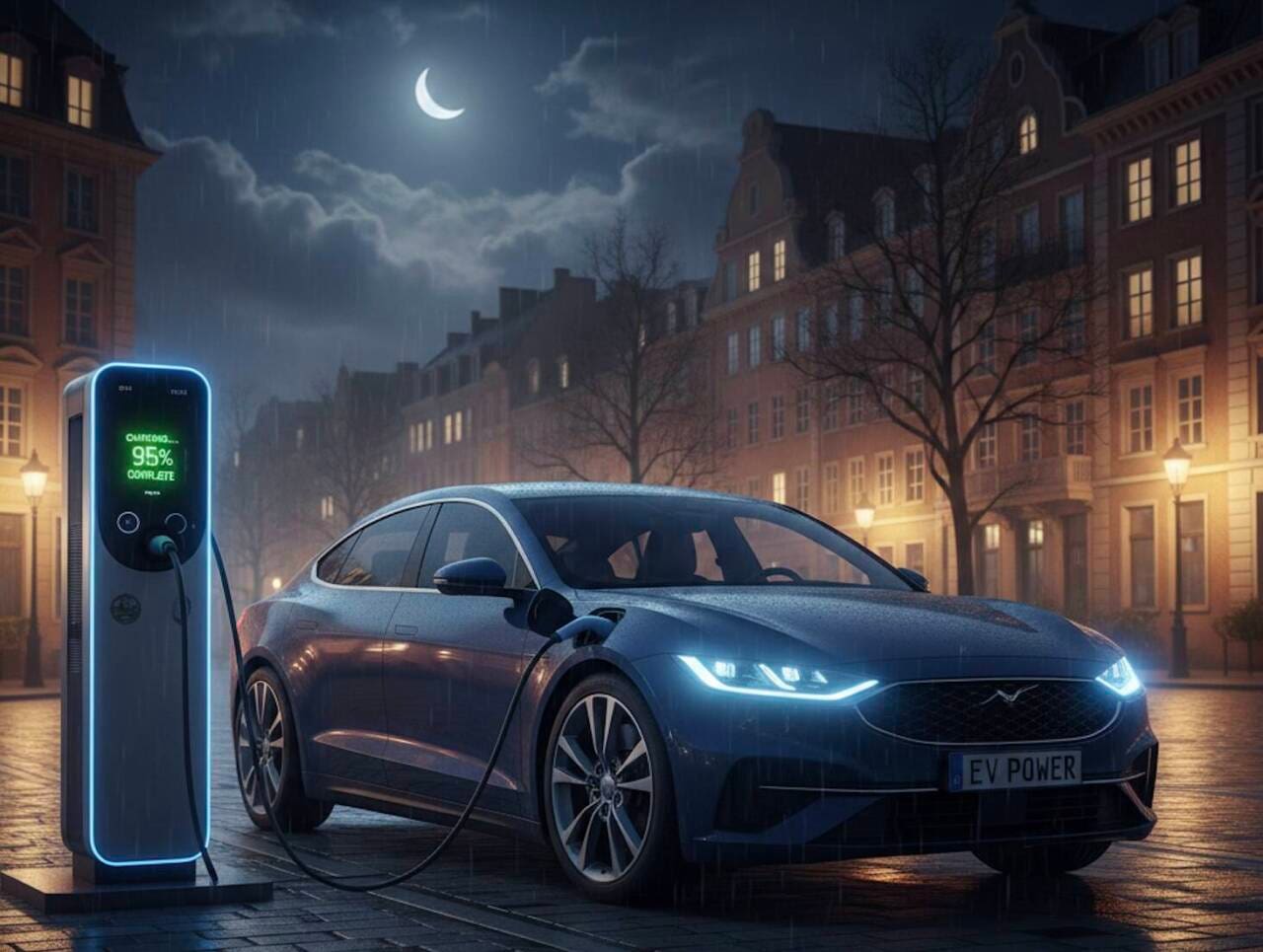 auto elettrica in ricarica