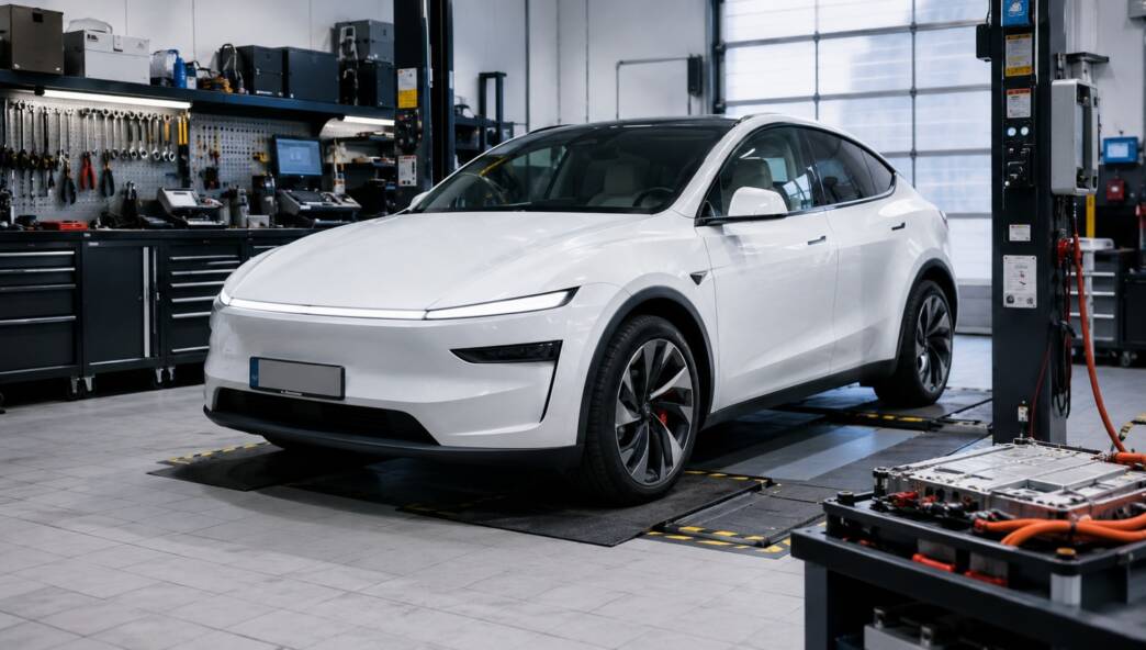 Auto elettrica in officina