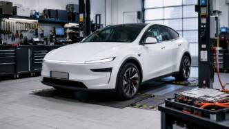 Auto elettrica in officina