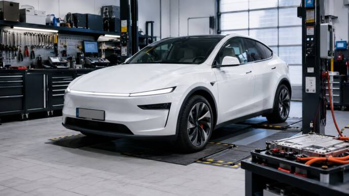 Auto elettrica in officina
