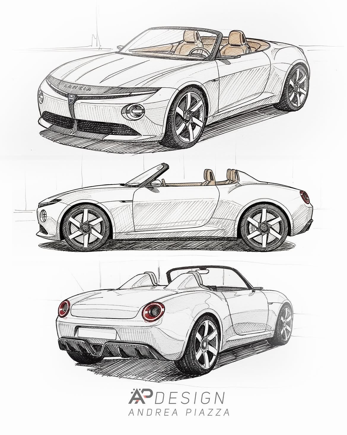 Lancia Aurelia B24 Spider render